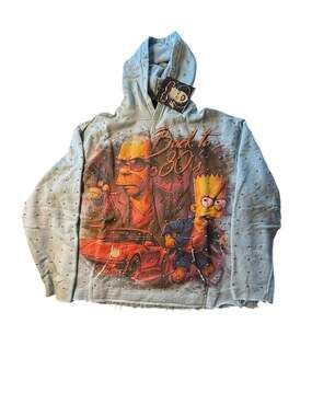 Stray Back to the 80's Simpsons Studded Graphic Hoodie Winter Sky Size 2XL